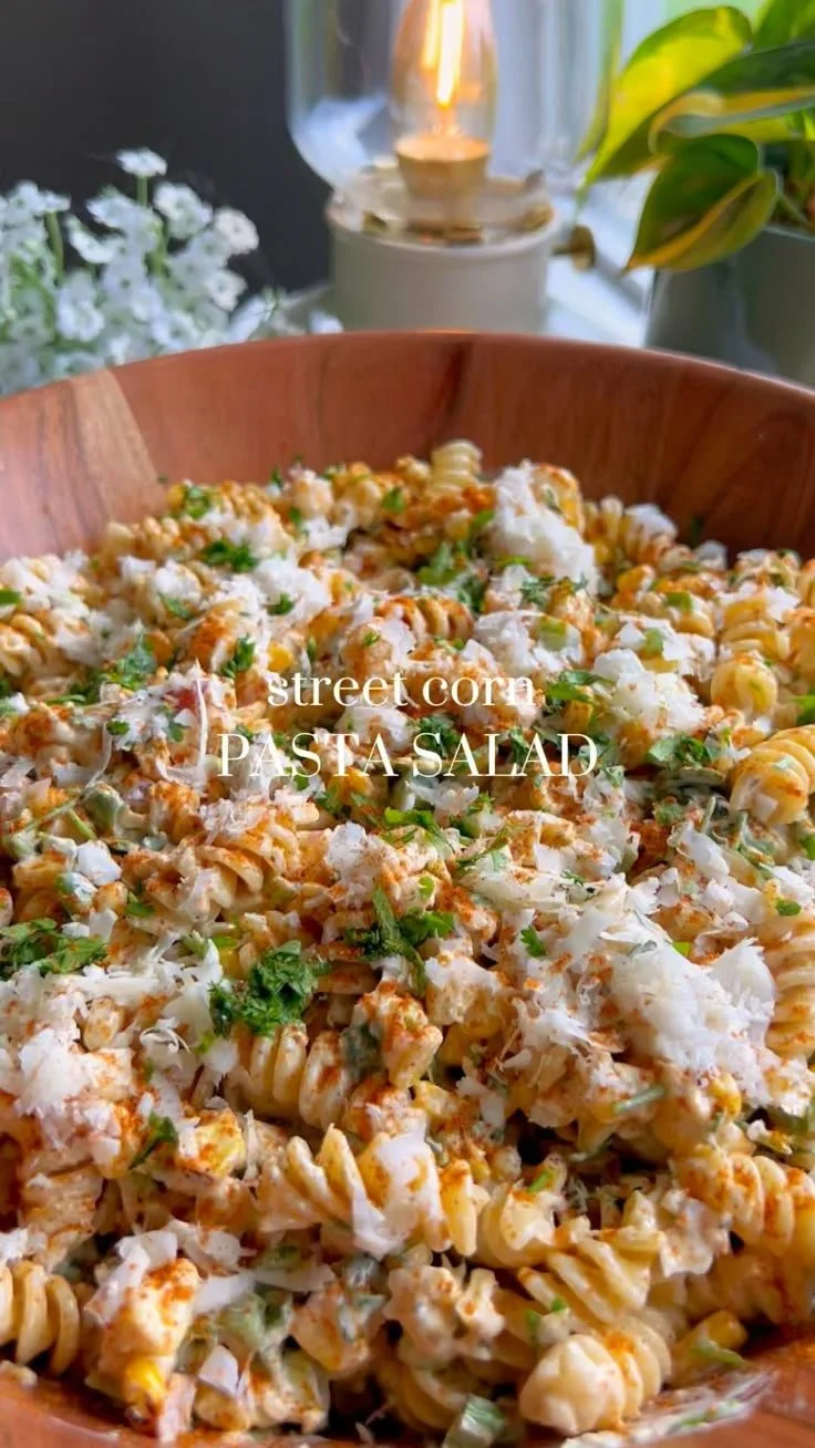 Delicious Street Corn Pasta Salad with fresh ingredients and vibrant colors