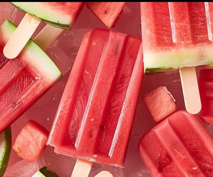 Homemade watermelon popsicles with fresh fruit for a refreshing summer treat.